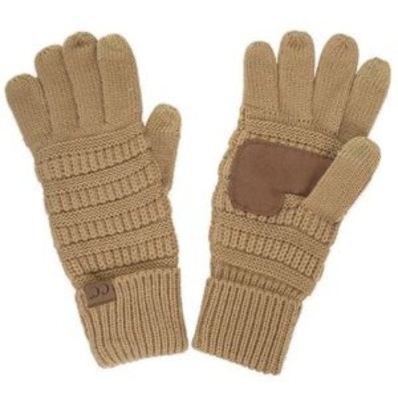C.C 3pc Knit Warm Pom Beanie Gloves Scarves Set main image 4